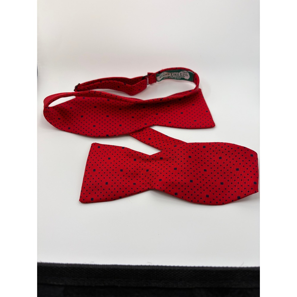 All Beauties Ltd Red Polka Dot Silk Bow Tie, preppy